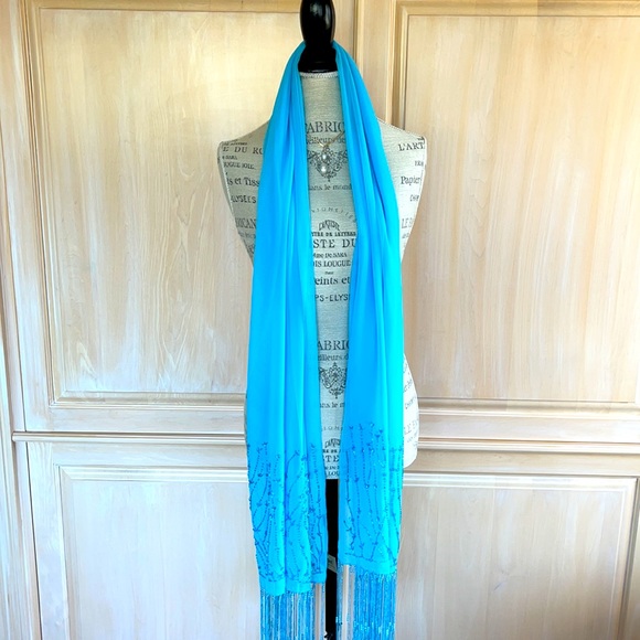 NWT Delicate Hand Crafted Beaded Lakme’ Scarf - Picture 1 of 8